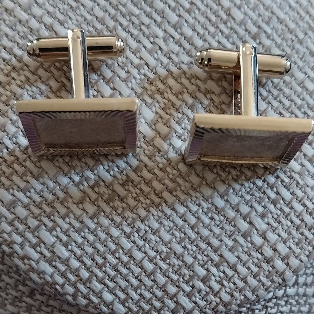 1960's Dante gold plated feather design cufflinks with a brushed finish